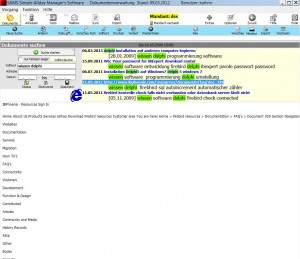 Schnellsuche Volltextrecherche mit sofortiger Anzeige der Notizen / des Dokumenteninhalts...