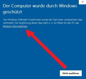 Der Computer wurde durch Windows geschützt.