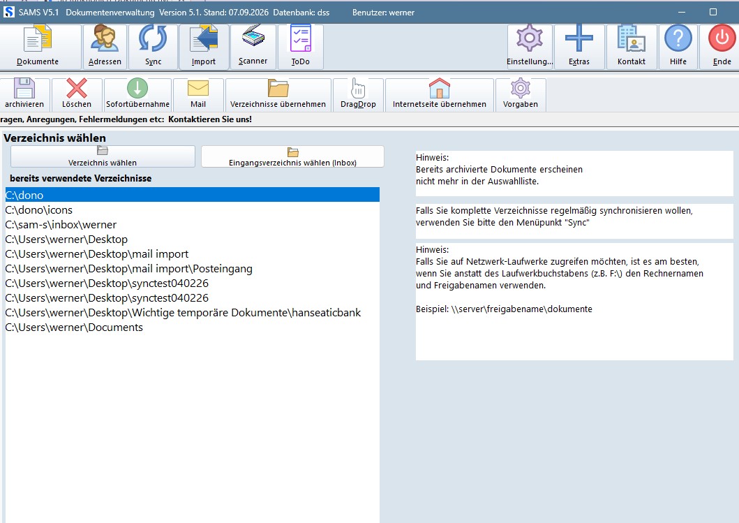 universeller Import von Daten Mail Internet