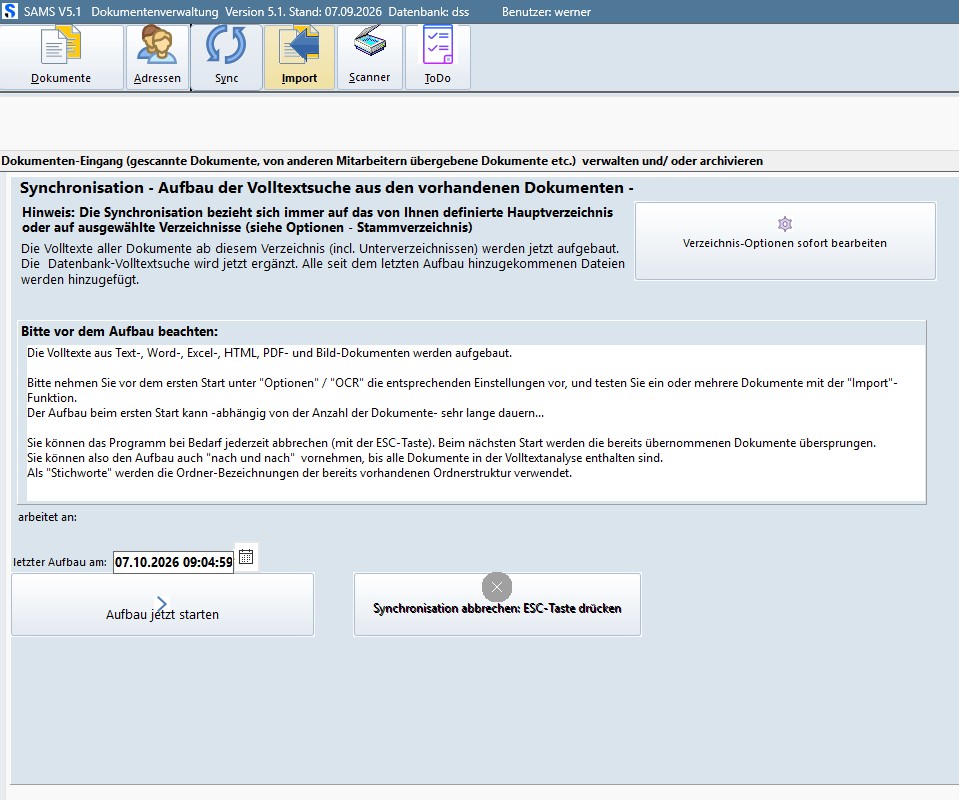 Synchronisation von Dokumenten Verzeichnissen